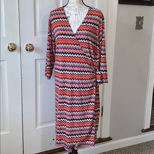 Lovely Plus Sized Wrap Dress w/ Long Sleeves Sz 3X